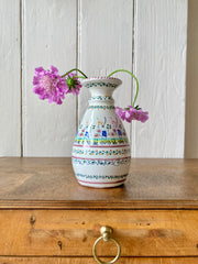 Hand painted terracotta glazed hand painted vase